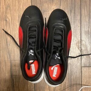 Puma Black and Red Sneakers with Signature Formstrip